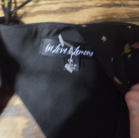 For Love and Lemons Julianna Mini Black Dress Backless Floral Blouse Size 1X - Picture 3 of 5